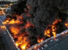 Rusia po përballet me NATO-n, jo në fushën e betejës, por me një luftë hibride Autoritetet polake thanë se Rusia duket se qëndron pas një zjarri të madh që përfshiu një qendër tregtare në Varshavë. Dariusz Borowicz/Agencja Wyborcza.pl/Reuters