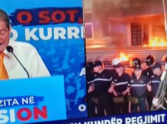 “Molotovi” opozitar zhvendoset te kryeministria. I vihet flaka selise se Rames gjate kohes qe fliste Berisha (fotot)