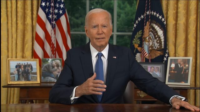 Joe Biden, gjatë fjalimit nga Zyra Ovale, 25 korrik 2024