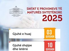 Shpallen datat e provimeve të Maturës Shtetërore 2025