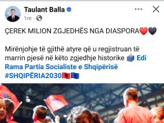 “Çerek milioni zgjedhës nga diaspora”. Pas mbylljes së procesit, Balla falënderon shqiptarët që u regjistruan