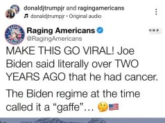 Donald Trump Jr. shpërndan videon e Biden 3 vjet më parë ku thotë: “Kam pasur kancer”, për të cilën asokohe Shtëpia e Bardhë tha se ishte keqkuptim