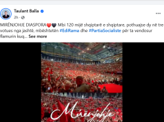 Diaspora, sukses madhështor i Partisë Socialiste, mbi 61% të votave. Balla: Mirënjohje!