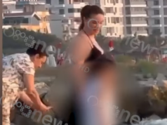 Ajola Xoxa shfaqet me djalin në bregun e Qerretit