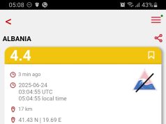 Shkundet Tirana. Tërmet i fortë me magnitudë 4.4