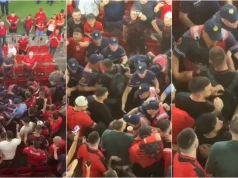 Punonjësi i sigurisë kapet duke marrë para për të shmangur kontrollin në “Arenën Kombëtare” – Arrestime dhe procedime gjatë ndeshjes Shqipëri-Serbi