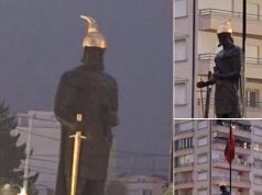 Skënderbeun në Prizren e kanë bërë si Car Llazarin! Reagime të forta pas vandalizmit të shtatores, qytetarët: Nuk preket heroi kombëtar