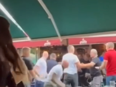 Të lënduar pas sherrit, publikohen pamjet e rënda mes tifozëve të Dritës dhe Kopenhagenit