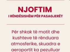 Njoftimi i TIA/ Moti i keq pezullon për 30 minuta operimet në pistën e Rinasit