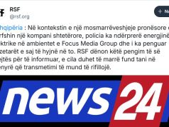 Reporterët Pa Kufij: Të rikthehet transmetimi i News24. Dënojmë pengimin e të drejtës për informi