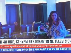 E pazakontë/ Ndodh në Shqipëri. Televizioni transmeton nga restoranti. Përballë studios është banaku!