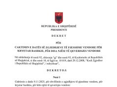 Presidenti dekreton zgjedhjet e pjesshme për gjashtë bashki më 9 nëntor 2025