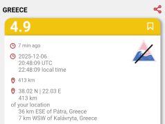 Tërmet me magnitudë 4.9 në Greqi, pranë Kalavryt-ës – nuk ka rrezik për tsunami