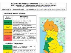 Reshje të forta dhe rrezik përmbytjesh në disa qarqe, alarm për Drin-Bunën dhe Vjosën