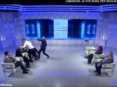 Video/ Plas grushti në “Opinion”, Buzhala tenton të godasë Rexhajn live në studio
