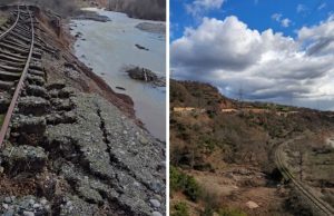 Rrëshqitje masive në Librazhd, dëmtohen shtylla 110 kV dhe linja hekurudhore