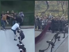 Zinxhiri njerëzor që shpëtoi një qen, kthehet në monument