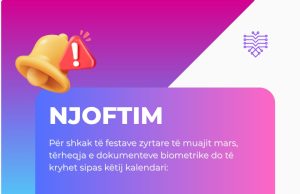 IdentiTek njofton qytetarët: Ndryshojnë datat për tërheqjen e dokumenteve biometrike gjatë festave të marsit