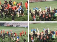Sherr masiv pas finales Partizani-Tirana U-18. Tifozë në fushë, grushte e përplasje me policinë pas provokimit në derbin e të rinjve