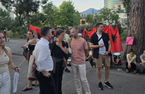 Delegacioni i kryesuar nga eurodeputetja Tineke Strik vizitoi protestën qytetare pas takimeve me përfaqësues të shoqërisë civile dhe aktorë politikë.