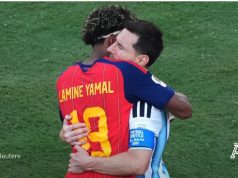 Përqafimi që preku botën, Yamal dhe Messi simbolizojnë kalimin e një epoke. Por meme-t nuk e falin…(Video)