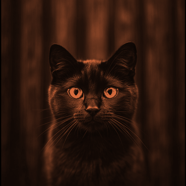 Striking Black Cat with Yellow Eyes